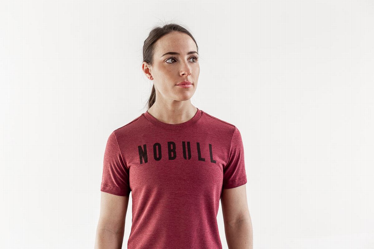 Nobull Women's T Shirts Red | Australia (UE2014)